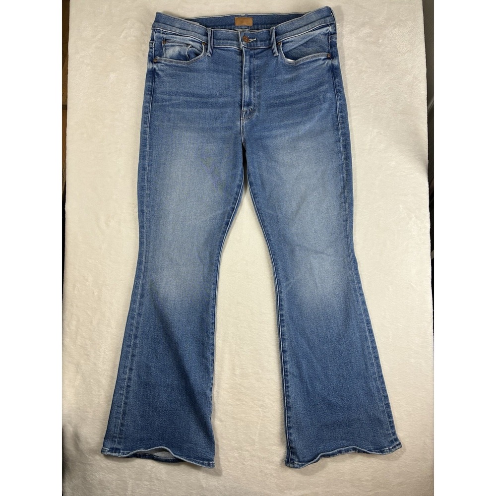 Mother Denim Lil' Weekender Jeans Layover Flare Mid Rise Stretch Size 32